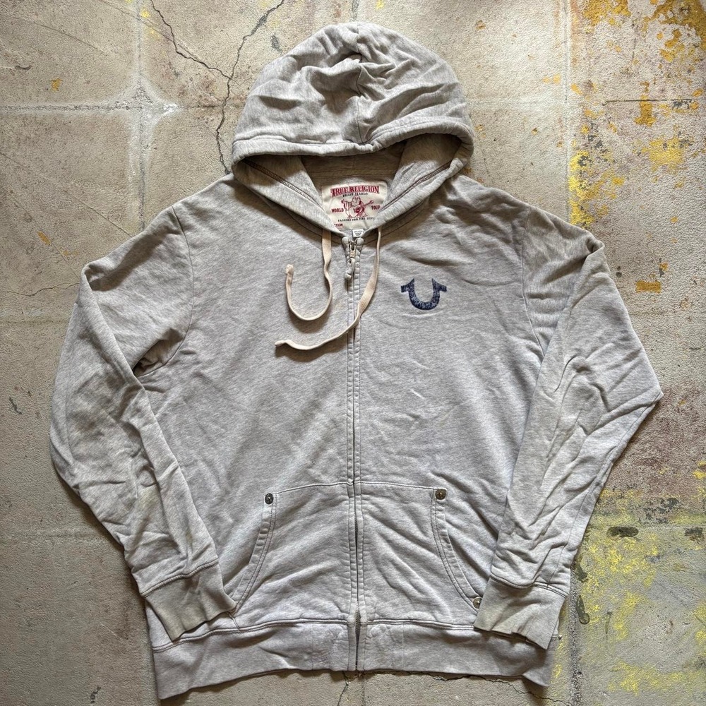 Vintage True Religion Zip-Up Hoodie – Size 2XL